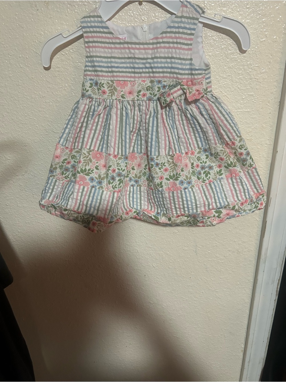 Bonnie Baby Pink, Blue & Green Floral dress